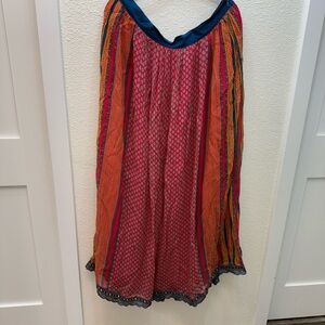 Vibrant A-Line Skirt with Multicolor Stripes